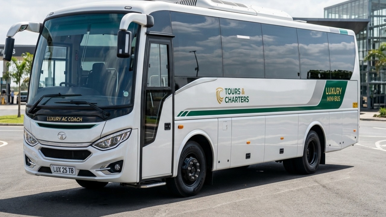 25-Seater Luxury Coach — Side Tinted Windows